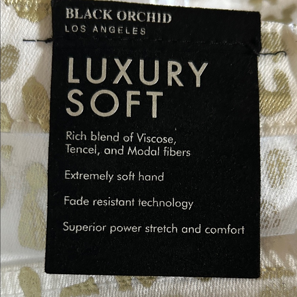Black Orchid Denim White Leopard Print Skinny Jeans sz 26 - Picture 5 of 5